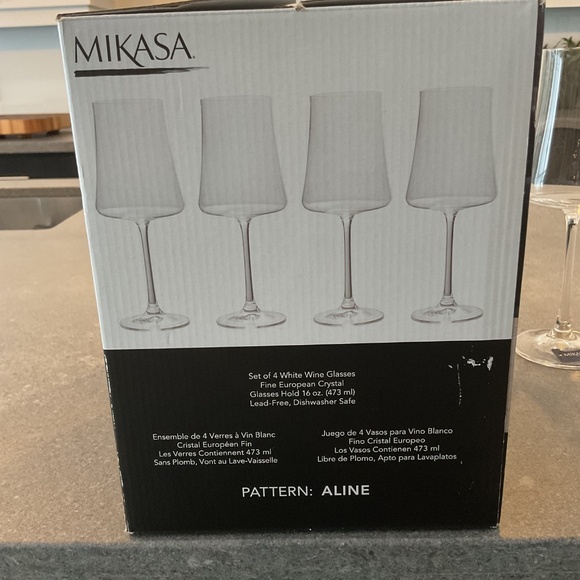 NEW Mikasa Aline White Wine Glasses Set of 4 - Picture 6 of 6